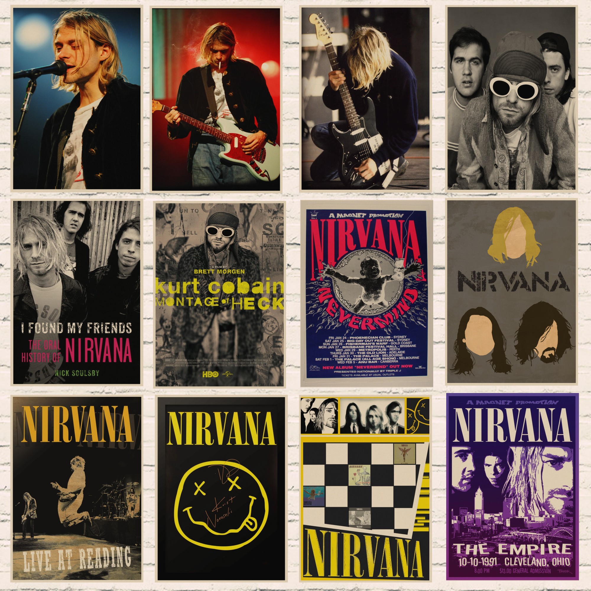 Singer Kurt Cobain Retro Kraft Paper Poster Music Posters Home Decoration Painting Room Wall Art Wall Sticker