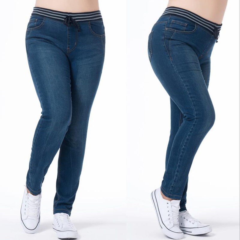 Oversize Jeans Women Classic Pants  Elastic Comfortable Denim Trousers Blue Denim Pants for Women Vaqueros Mujer Jean Femme