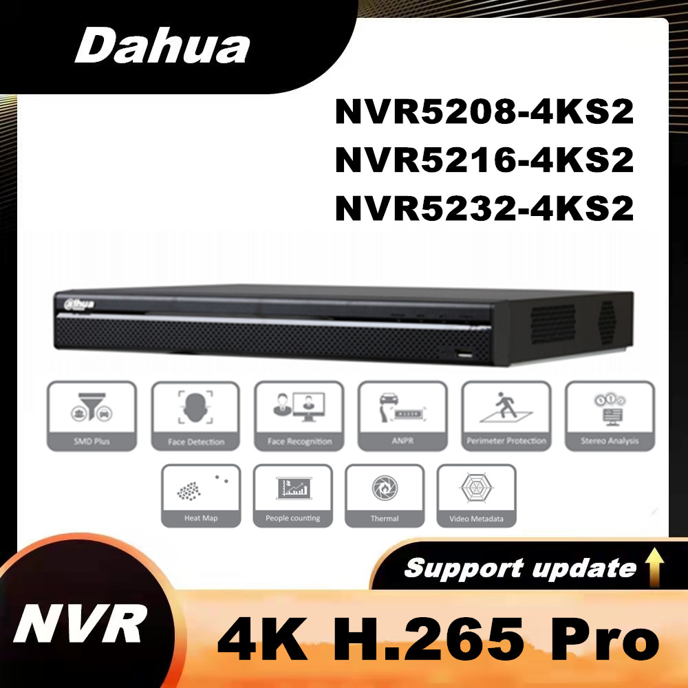Dahua 4K H.265 Pro English Version NVR 8CH NVR5208-4KS2 16CH NVR5216-4KS2 32CH 5232-4KS2 Without PoE Ports Network Video Record