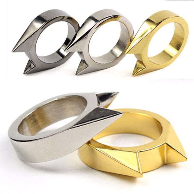 Self-Defense Rings For Women Man Metal Multifunctional Knuckle Cat Ear Shape Attack Rings Jewelry Accessories Girlfriends Gift