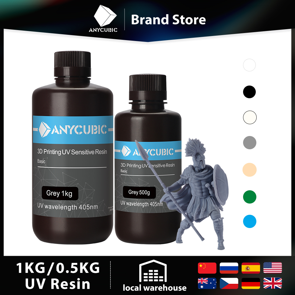 ANYCUBIC 500g/1kg UV Resin 3D Printer accessories Quick Curing 405nm Liquid Popolymer Printing Material for Pon Mono X 4K