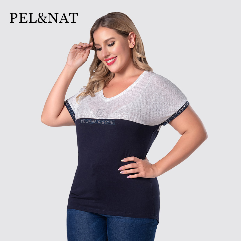 P&N Summer Women Tops Short Sleeve Plus Size Casual Lady Outerwear O Neck Female T Shirt Clothes F3791