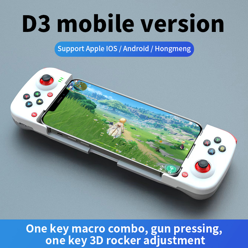 Wireless Joystick Mobile Phone Bluetooth Gamepad Control For Android/iOS/PS4/NS/PUBG，Telescopic Type-C Macro Controller
