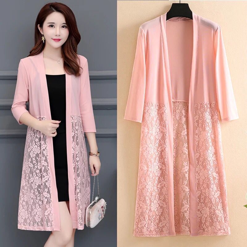  Spring Summer Women Long Cardigan Female Cardigans Women Lace Coat Jacket Ladies Shawl Outerwear
