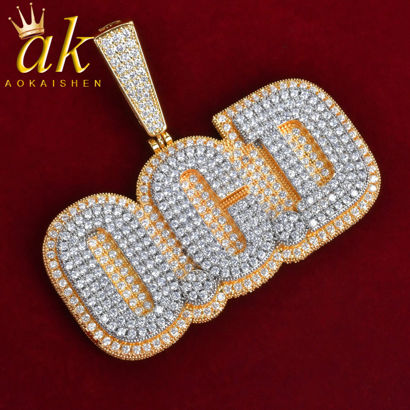 Aokaishen Custom Name Necklace for Men Personalized Pendant Hip Hop Letter  Jewelry Solid Base Free Shipping