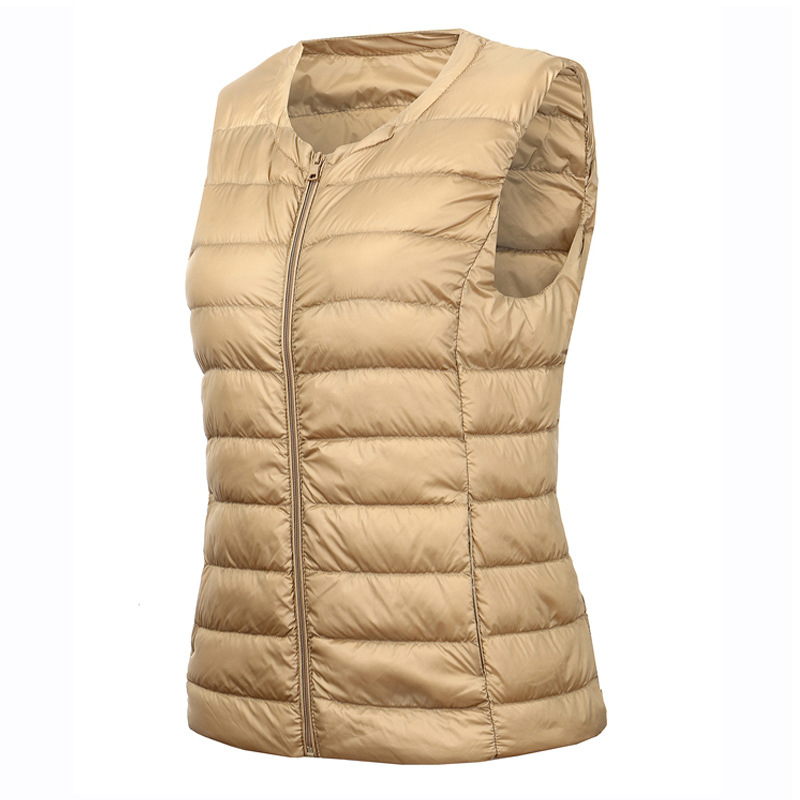  Winter Solid Color Casual Large Plus Size Down Vest Women's Warm Vest Female Portable Sleeveless Warm Liner