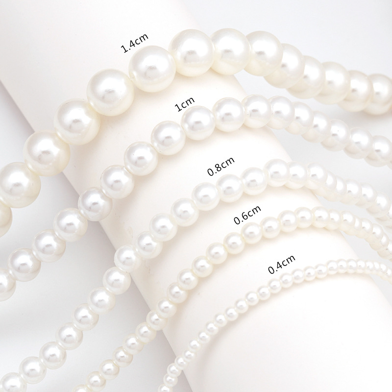  White Lmitation Pearl Choker Necklace  Round Wedding Necklace for Women  Charm Beaded  Jewelry