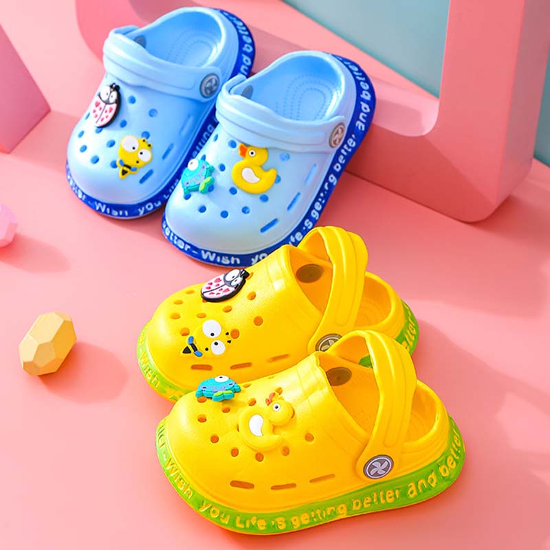 Summer Sandals For Girls Kids Baby  Girls Cartoon Baby Sandals Flat Heel Solid Soft Cartoon Slippers Children's Garden Shoes