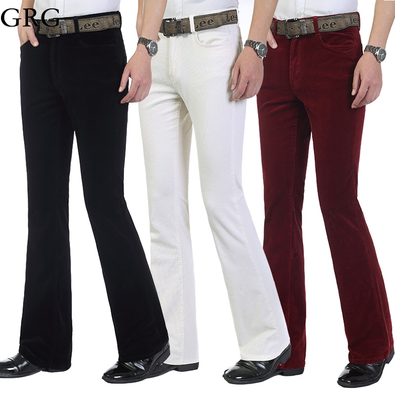 Free Shipping Autumn Men's commercial casual pants corduroy Flares trousers male elastic bell-bottom trousers