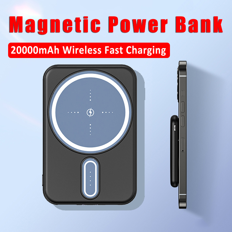 20000mAh Wireless Fast Charging Power Bank Mini Magnetic Portable Large Capacity Charger External Battery for iPhone12 13