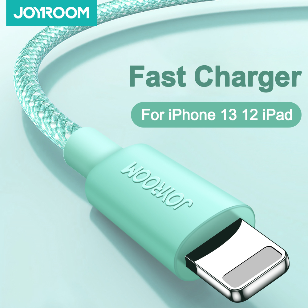 JOYROOM USB Cable For iPhone 13 12 11 Pro Max Mini XS X 8 Plus Cable Colorful Fast Charging Cord For iPad iPhone Charger Cable