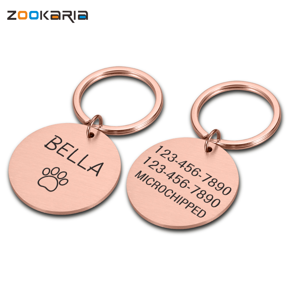 Personalized Dog Tag Pet ID Tag Name Tags Free Customized Cat Puppy Tags Stainless Steel Collar Pet Accessories Dropshipping