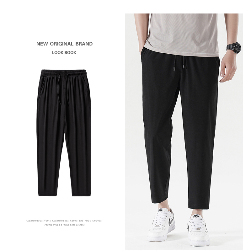   Spring And Autumn And Summer Men'S Casual Sports Trousers Versatile Handsome Loose M-8Xl126Kg 9-Point Pants