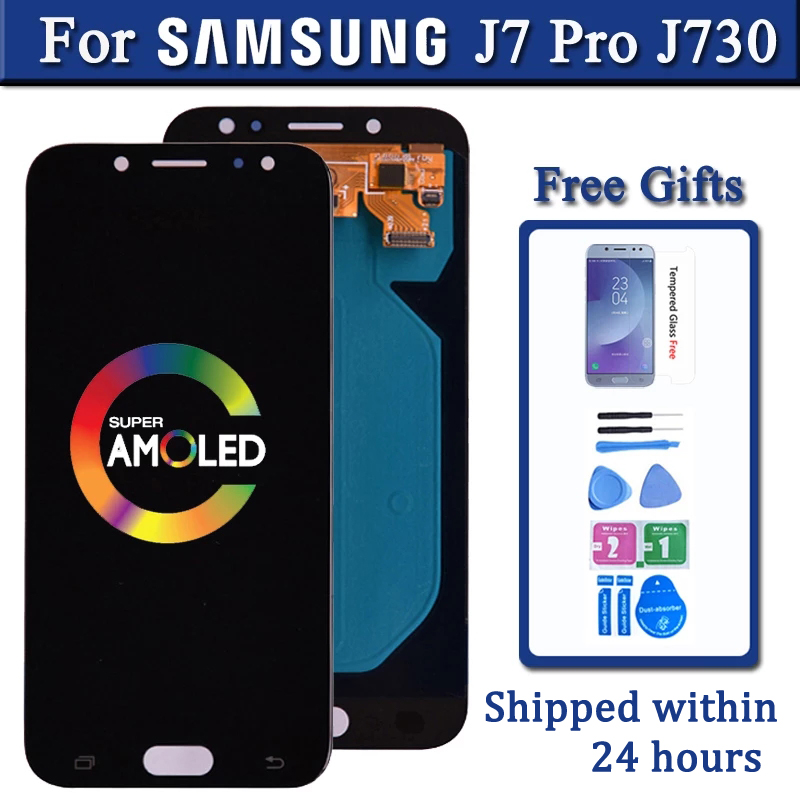 Super Amoled  For Samsung Galaxy J7 Pro J730 J730F LCD Display and Touch Screen Digitizer Assembly J730F J730GM J730G