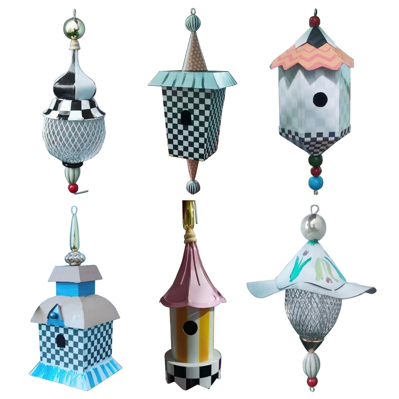 Bird Feeder for Outside Wild Bird Hanging Metal Bird House Small Nest Outdoor Indoor Decorations Gift for Bird Drop Shipping