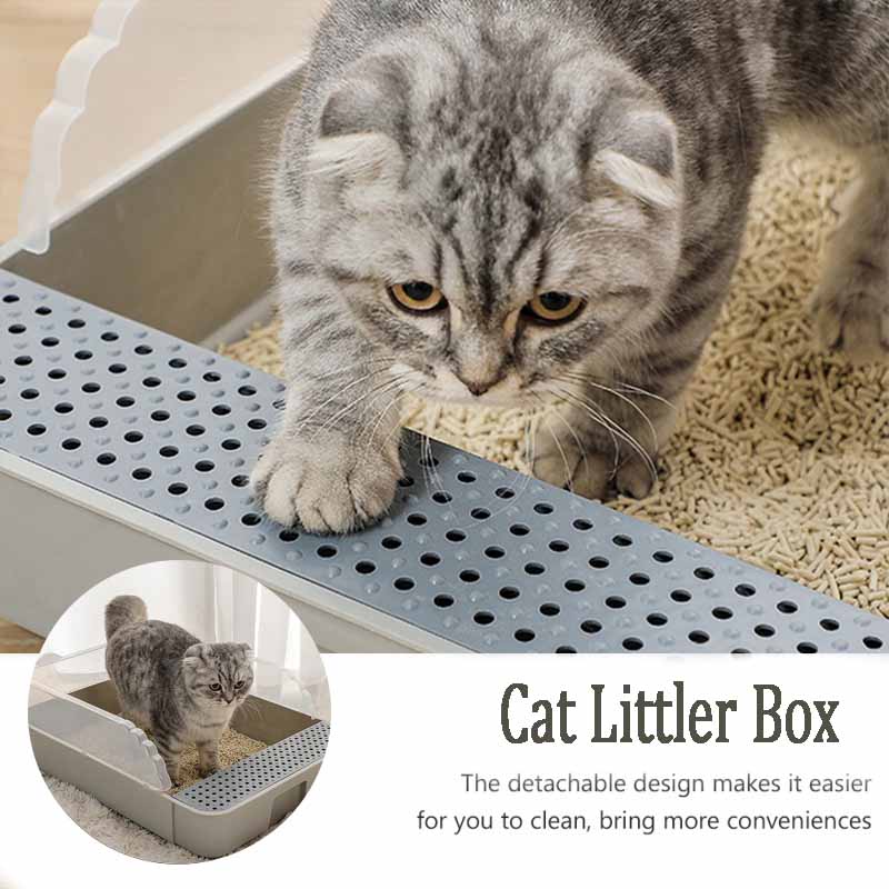 Cats Litter Box Pet Toilet Basin Semi-Closed Cat Cleaning Bath Basin Anti Splash Cat Toilet Cat Toilet Sandbox Cat Supplies