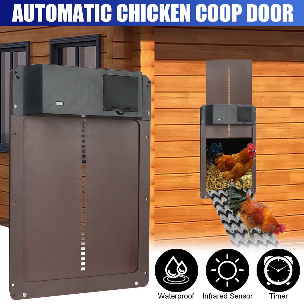 Automatic Chicken Coop Door Night And Morning Delay Auto Open Close Door Opener Light Sense Door Opener