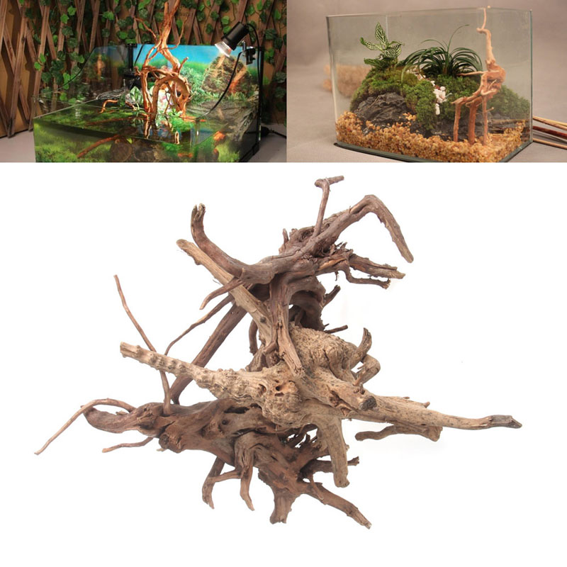 Wood Natural Driftwood Tree Aquarium Fish Tank Plant Stump Ornament Decor Drop Shipping