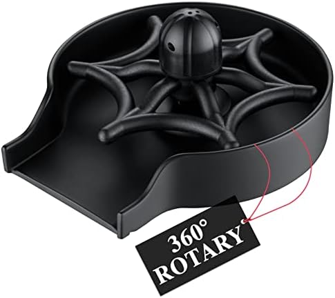 2024 Newest Metal Glass Rinser for Kitchen Sink - 360° Rotary Cup Washer, Faucet Cup Rinser Cleaner Kitchen Sink Bottle Washer for Bar, Matte Black