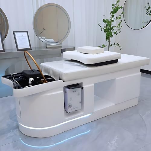 Thai Salon Shampoo Bed & Chair Set | Massage Bed with Water Circulation for Spa & Beauty Salon Hair Equipment, Backwash Unit with Comfortable Headrest and Sturdy Frame