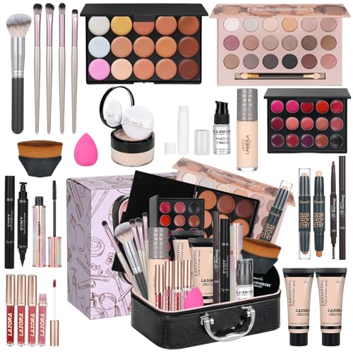 All in One Makeup Kit Makeup Kit for Women Full Kit Makeup Set Multipurpose Bundle Holiday Gift Box Essential Starter Bundle Include Full Makeup Kit for Women (Box3)