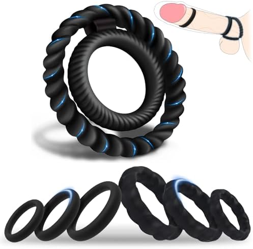 Cock Penis Ring Set Sex Toys for Men with 7 Different Sizes Adult Toys for Erection Enhancing, Long Lasting Stronger Strechy Cock and Ball Ring Sexual Ring Adult Toys for Couples Pleasure