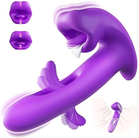 FOBONO G Spot Vibrator Adult Toys for Women, Rose Sex Toy Thrusting Dildo Vibrators with 7 Kissing Patterns, 7 Vibrations & 10 Flapping Patterns, Wearable Vibrator Dildos, Adult Sex Toys & Games