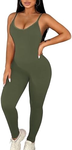 Workout Jumpsuits for Women Gym Clothes Bodycon Jumpsuit One Piece Bodysuit Outfits Romper Yoga Body Suit Tight Onesie