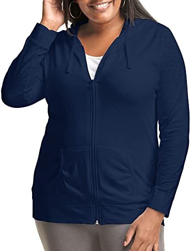 Just My Size Women's Full Zip Slub Hoodie Plus Size