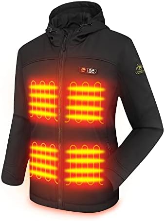 PTAHDUS Women's Heated Jackets 5 Heat Zones Battery Pack Included, with Hand Warmer Pocket