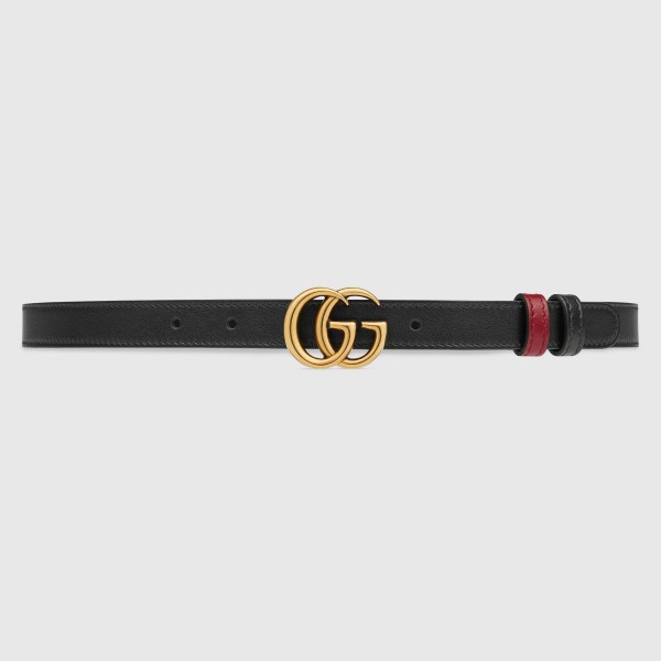 Gucci GG Marmont Reversible 20MM Belt In Black/Red Leather