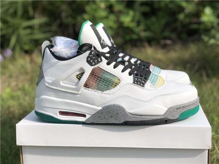 PK AIR JORDAN 4 RASTA CARNIVAL LUCID GREEN
