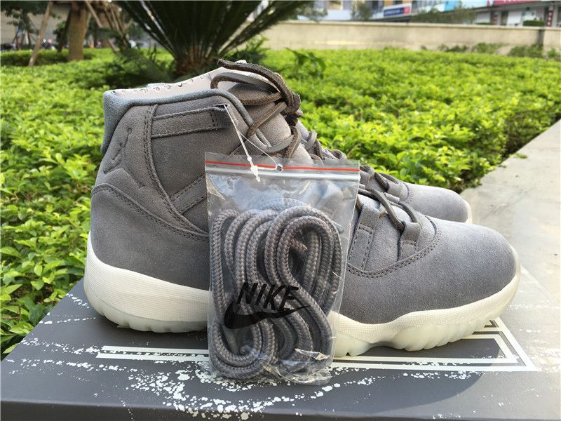 PK AIR JORDAN XI PRM GREY SUEDE COOL GREY SAIL