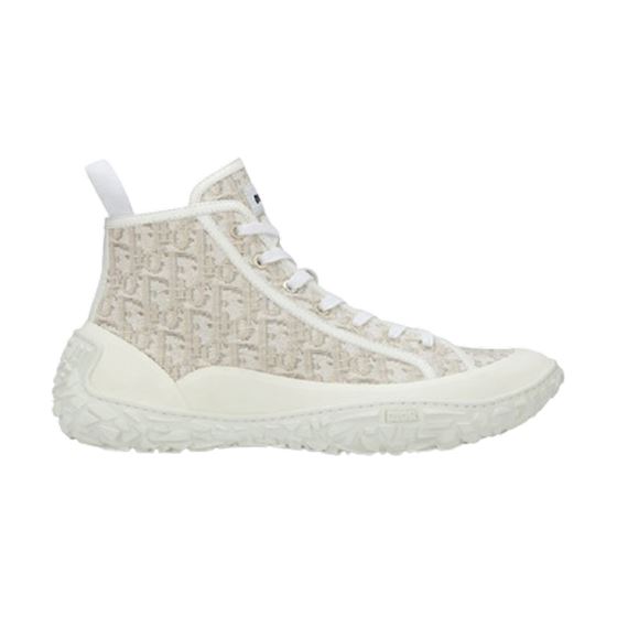 B28 HIGH-TOP SNEAKER OFF-WHITE DIOR OBLIQUE JACQUARD AND WHITE RUBBER – CDO084
